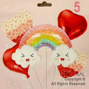 SET DE GLOBOS METALIZADO ARCOIRIS TE AMO 5 UNIDADES X 1